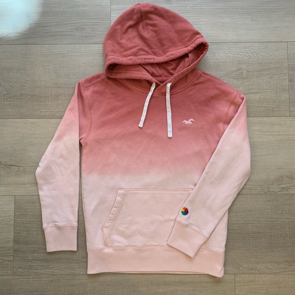 Hollister Xxs Unisex Hoodie Pink Ombre 
